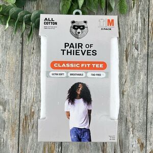Men’s Pair of Thieves White Cotton Crew Undershirt T-Shirts 3-Pack Size M